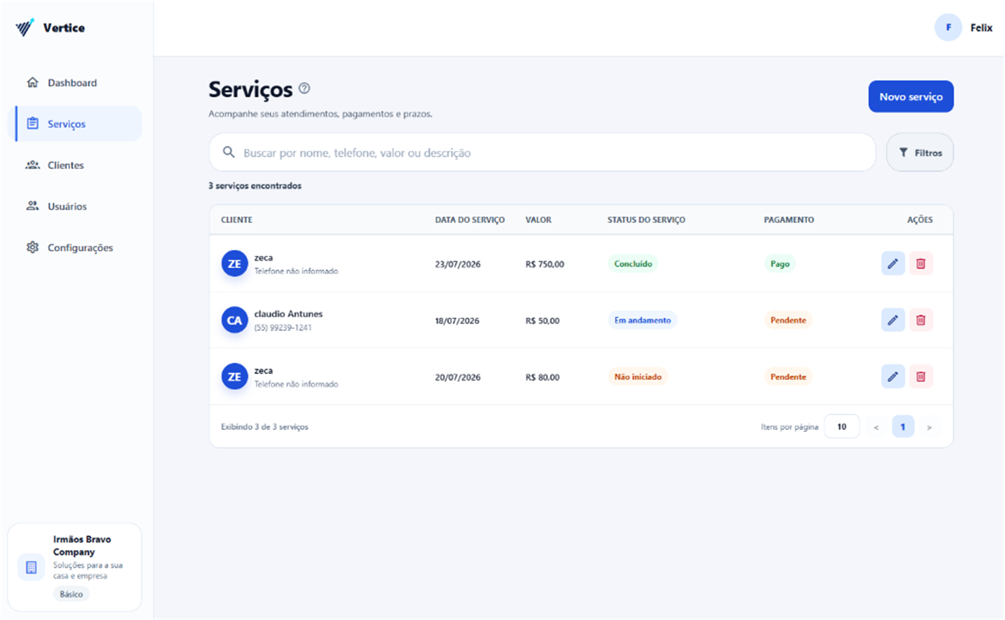 Vertice Gestão Serviços Web